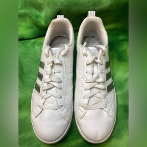 Adidas Classic White Leather Sneakers #132964608 11/18 Silver Woman's 9.5